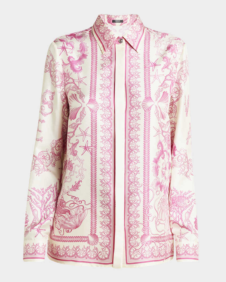 Underwater Barocco Foulard Silk Twill Formal Shirt